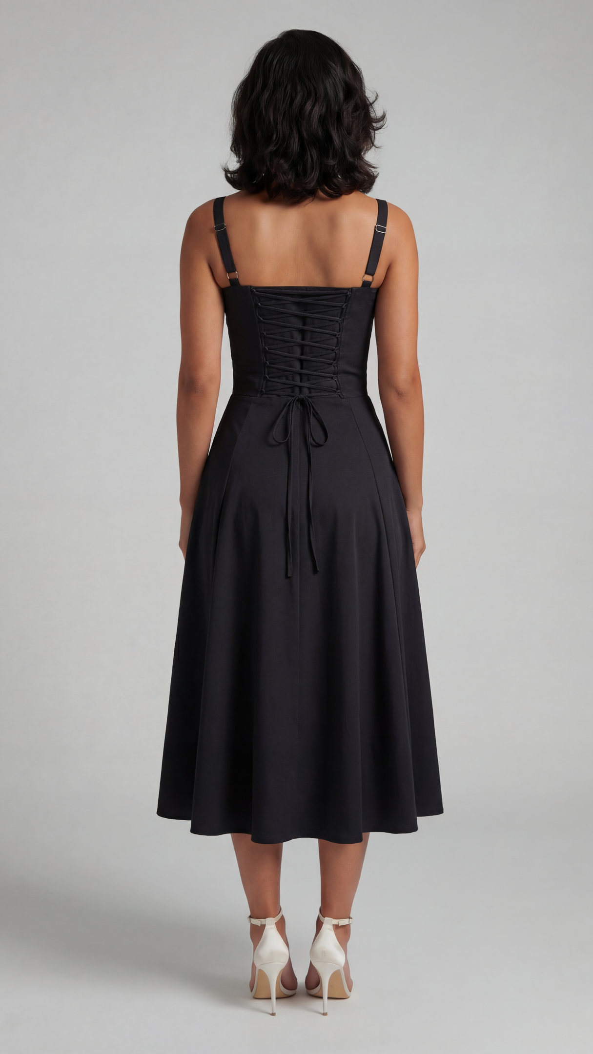 Midikleid mit Schnürung